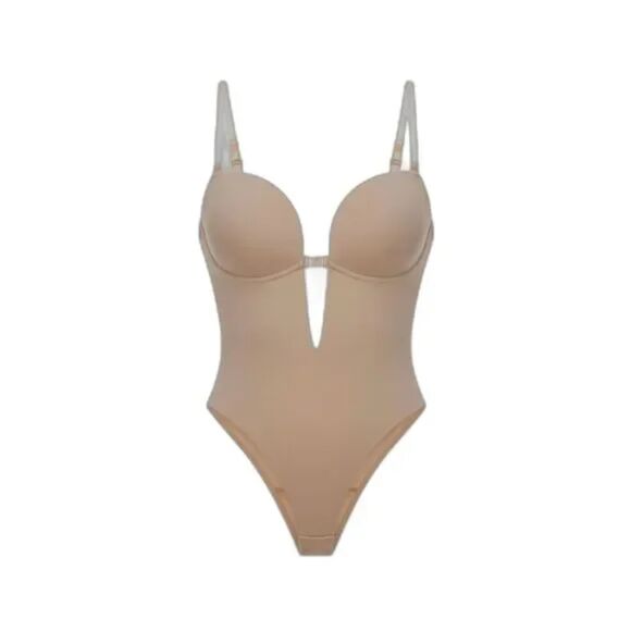 SHAPSHE Low Back Plunge Shapewear Backless Bra Deep V Neck Body Shaper Bodysuit - Picture 1 of 6